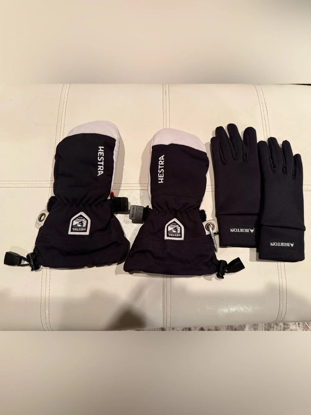 Hestra Unisex Army Leather Heli Ski 3-Finger Mitt